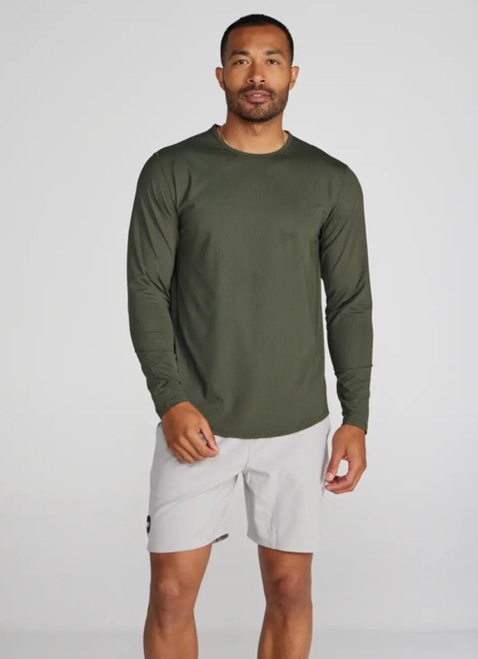 BYLT Basics Pulse Long Sleeve Drop-Cut Shirt Dark Olive Men's 2XL